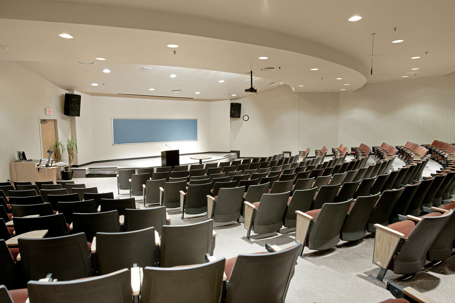 Theater seating in a college lecture hall.